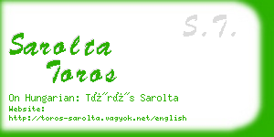 sarolta toros business card